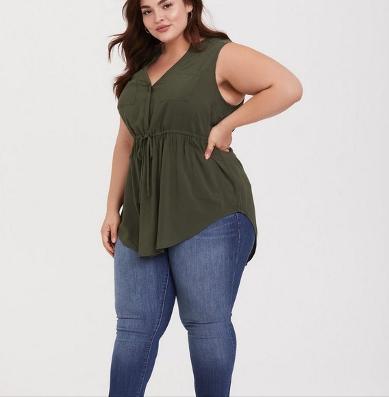 torrid Tops - TORRID Emma Babydoll Challis Tunic Top 3X 22-24